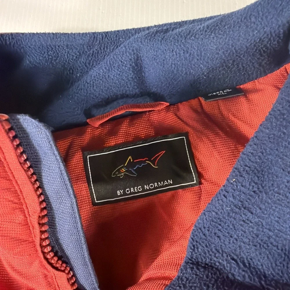 Greg Norman Full Zip Fleece-Lined Jacket Shark Logo Men's XL